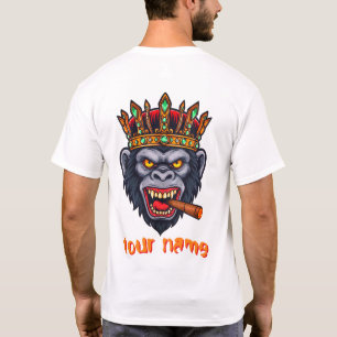 Um impressão de camisa de cabeça de gorila
