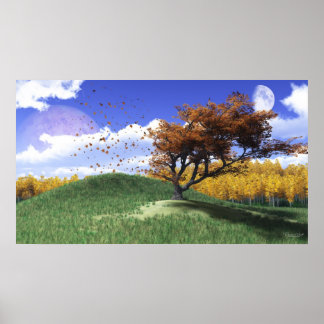 Um Impressão de Colina de Árvore