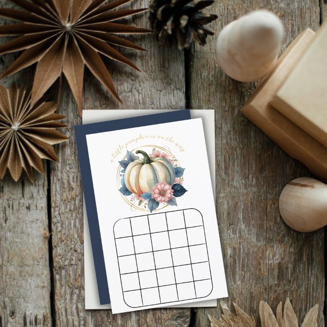 Um Jogo de Bingo Floral de Outono com Pequena Abób (Criador carregado)