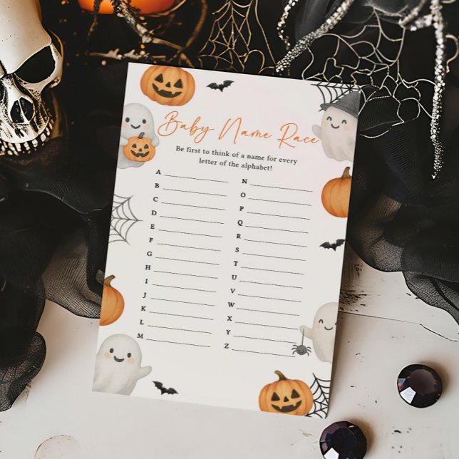 Um Jogo de Corrida de Nomes de Bebê Fantasma Boo S (Little Boo Pumpkin Baby Shower Baby Name Race Game)