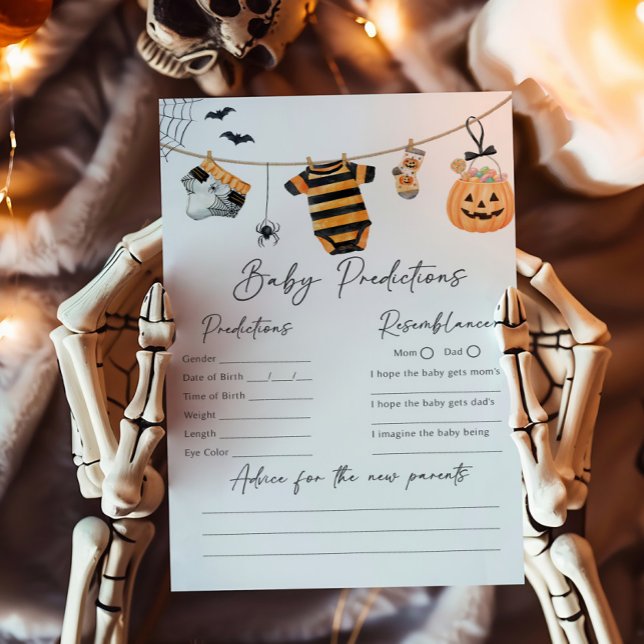 Um Jogo de Previsões de Roupa de Bebê Little Boo (Little Boo Ghost Baby Shower Baby Predictions Game)