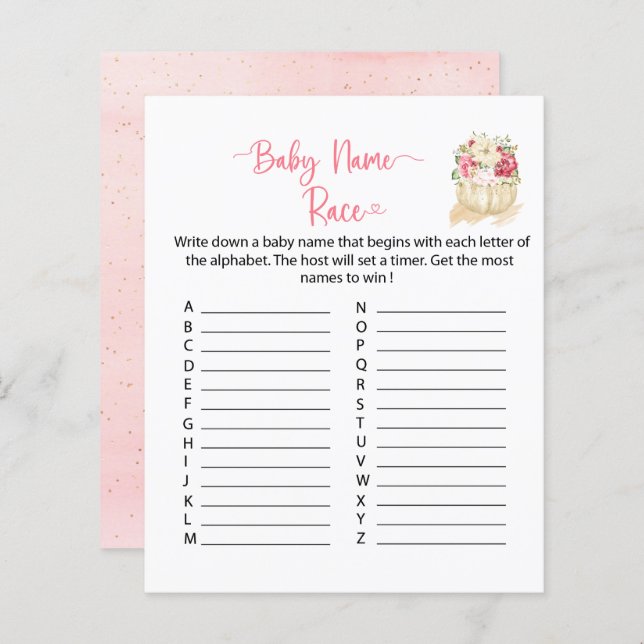 Um jogo de Raça de Pequeno Pumpkin (Frente/Verso)