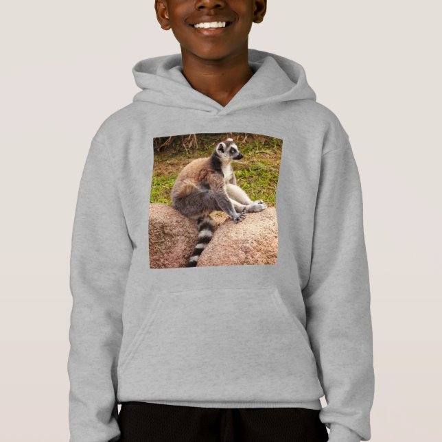 um lêmure de Madagascar em capuz de pulôver (Frente)