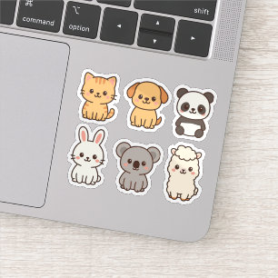 Um lindo e adorável adesivo de animais kawaii