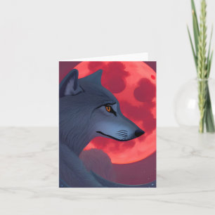 Um Lobo Cinzento Olhando para um Cartão de Boas Fe