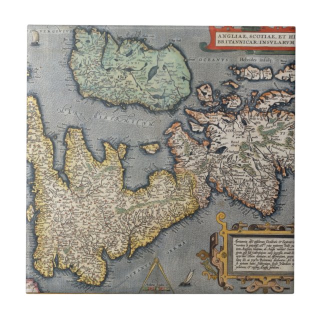 Um mapa de Grâ Bretanha | 1587 (Frente)