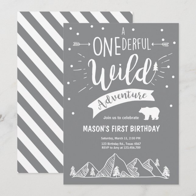 Um Maravilhoso Garoto de Convite de Aniversário Se (Frente/Verso)