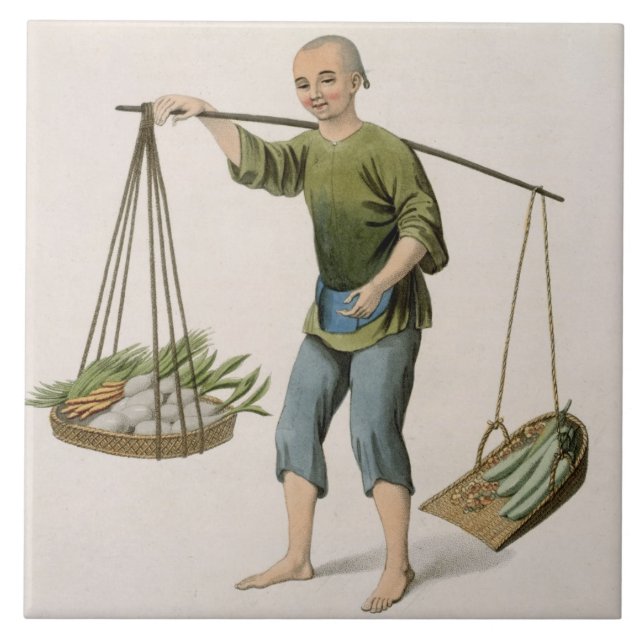 Um menino com vegetais, chapeia 54 'dos trajes (Frente)