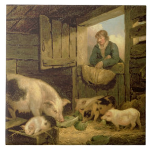 Um menino que olha em um chiqueiro de porco, 1794