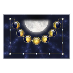Um mês na vida do Impressão de fotografia da lua