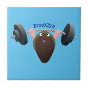 Um mexilhão engraçado trabalhando na ilustração de