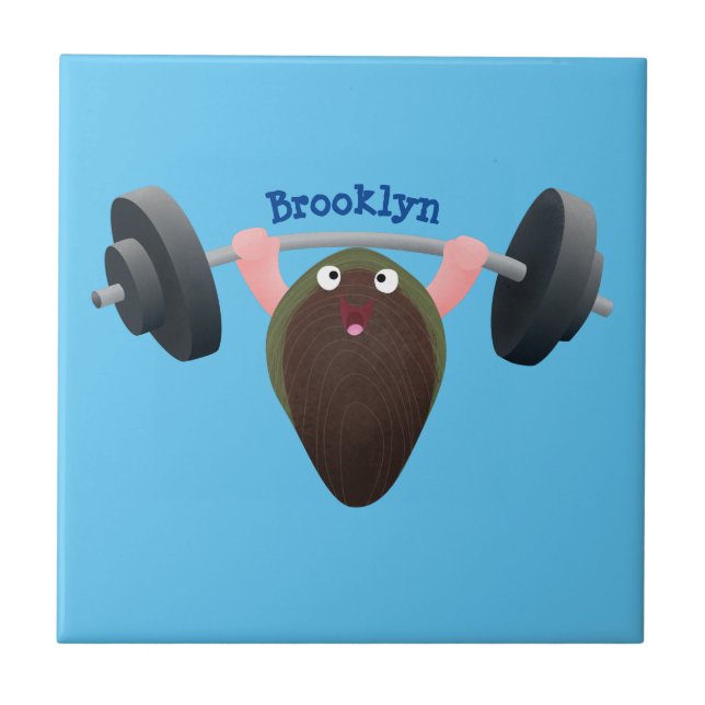 Um mexilhão engraçado trabalhando na ilustração de (Frente)