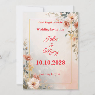 Um momento de amor, um convite de casamento