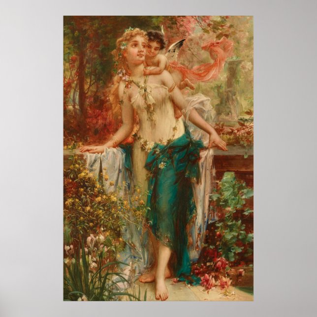 Um momento de tenda por Hans Zatzka - poster (Frente)