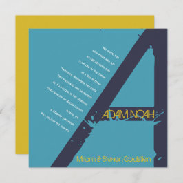 Um Monograma Bar Inicial Bat Mitzvah Convite