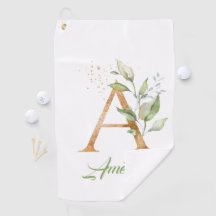 Um monograma verde de ouro eucalipto