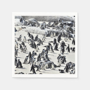 Um monte de pinguins papel guardanapo