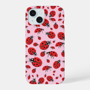 Um monte de Red Ladybugs Padrão Sortudo Pastel Ros