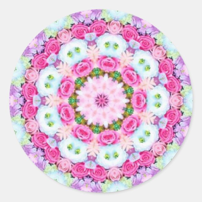Um motim de adesivo de flores pastel (Frente)