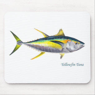 Um mousepad dos peixes de atum do atum amarelo