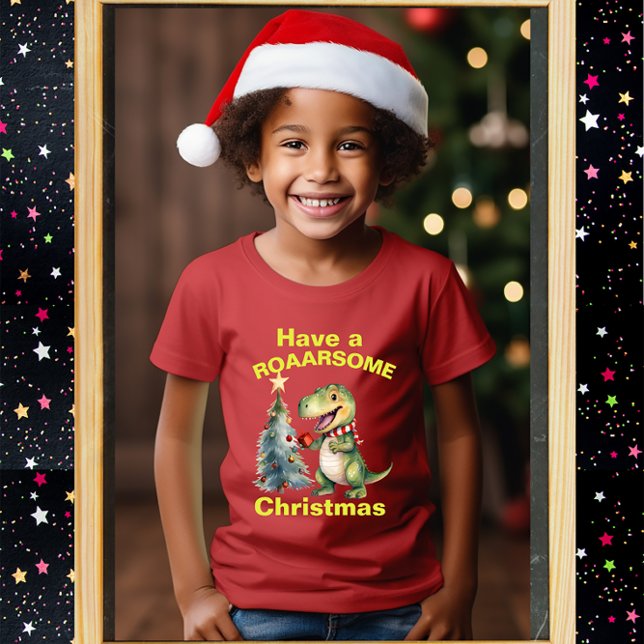 Um Natal giro, uma camiseta de Dinassauro Engraçad (Criador carregado)