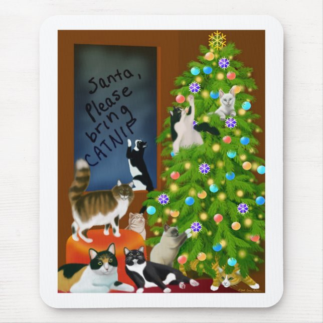 Um Natal Mousepad do gato do gatinho (Frente)