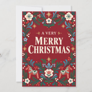 Um Natal Muito Feliz Arte Folclórica Escandinava
