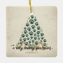 Um Natal Pawmas Muito Alegre Enfeite de Animal de
