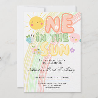 um no Convite de Aniversário de Um Ano ao Sol