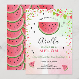 Um no melão Aniversário Convite Melancia