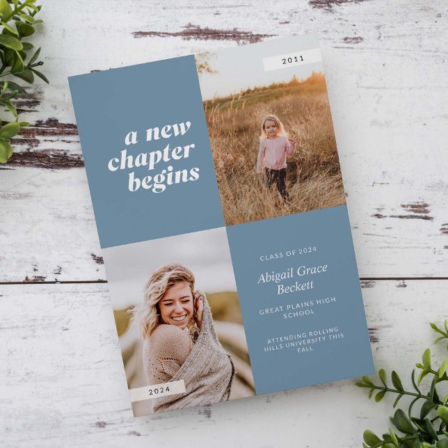 Um Novo Capítulo Inicia Convite À Graduação Azul (Criador carregado)