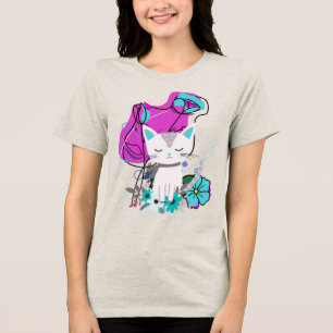 Um novo design de amante de gato colorido da moda
