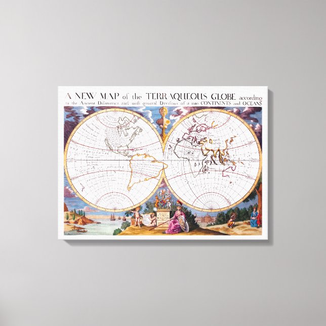 Um Novo Mapa Da Canvas Terraqueza Do Globo (Frente)