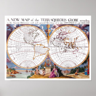Um Novo Mapa Do Poster De Arquivamento Terraqueado