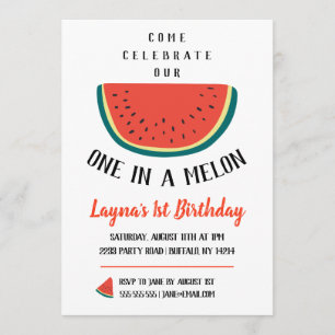 UM num Convite de Aniversário Melon