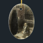 Um ornamento da canção de natal do Natal<br><div class="desc">Este ornamento caracteriza uma ilustração do vintage de Scrooge e o fantasma do futuro do Natal de uma canção de natal do Natal por Dickens.</div>