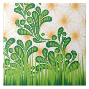 Um padrão artístico verde e dourado representando