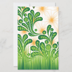 Um padrão artístico verde e dourado representando