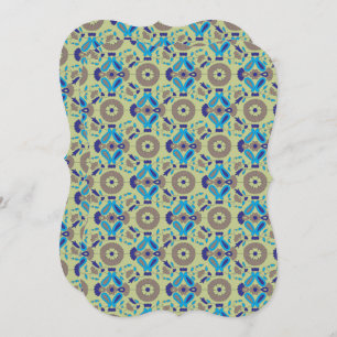 um padrão azul e verde sobre um fundo verde