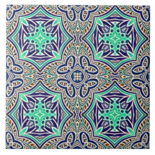 Um padrão clássico vintage multicolor único cera