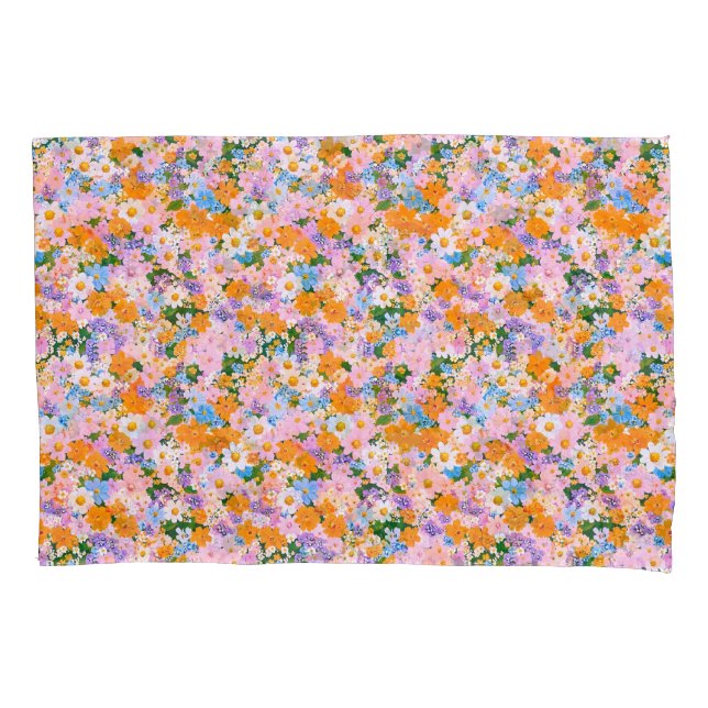 Um padrão contínuo de flores coloridas (Frente)