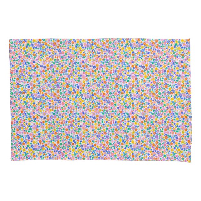 Um padrão contínuo de pequenas flores coloridas (Frente)