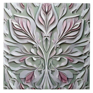 Um padrão floral moderno, cinza de arte em relevo