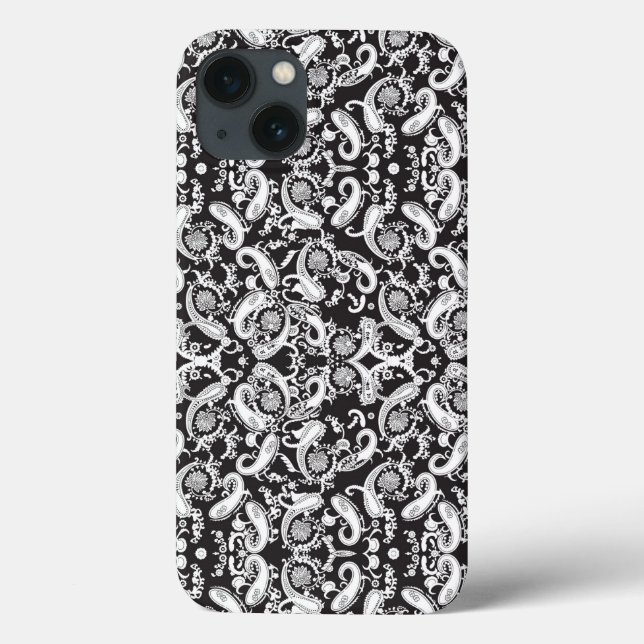 um padrão paisley preto e branco (Verso)