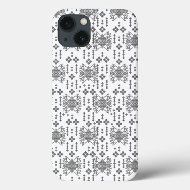 um padrão preto e branco com fundo branco (Verso)