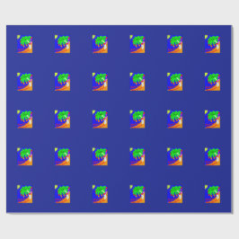 Um papel de embrulho com uma árvore de coco ligada