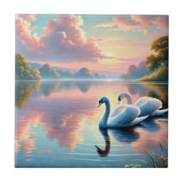 Um par de pântanos a planar num lago sereno