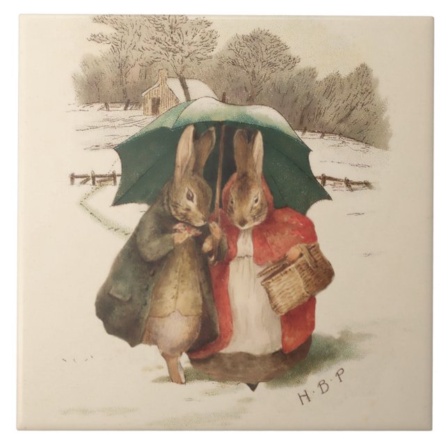 "Um par feliz" por Beatrix Potter (Frente)