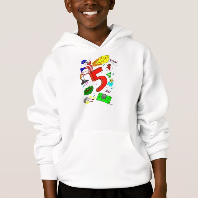 Um para cinco crianças, camiseta-casaco (Frente)