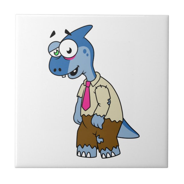 Um Parasaurolofo De Cartoon Vestiu Como Zombie. (Frente)